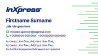 InXpress Business Cards - Curved Lines with Green Back