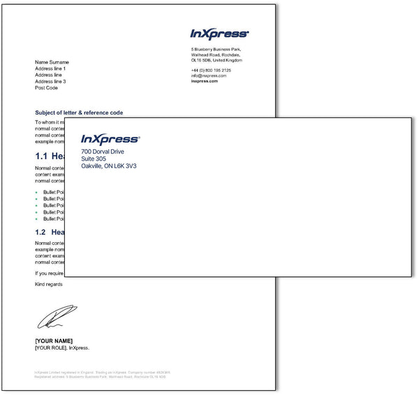 InXpress Stationary Set - Letterhead and/or Envelope