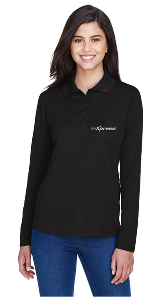 Ladies' Pinnacle Performance Long-Sleeve Piqué Polo (InXpress Embroidered Logo)