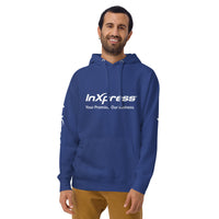 InXpress Unisex Hoodie (Logo on Chest, Right and Left Arm)