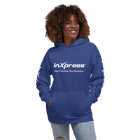 InXpress Unisex Hoodie (Logo on Chest, Right and Left Arm)